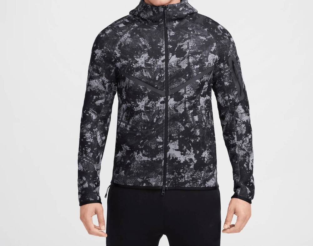 NEW NIKE tech fleece windrunner full-zip hoodie in smoke anthracite